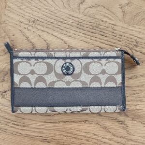 Coach Signature Brown and Tan Wallet